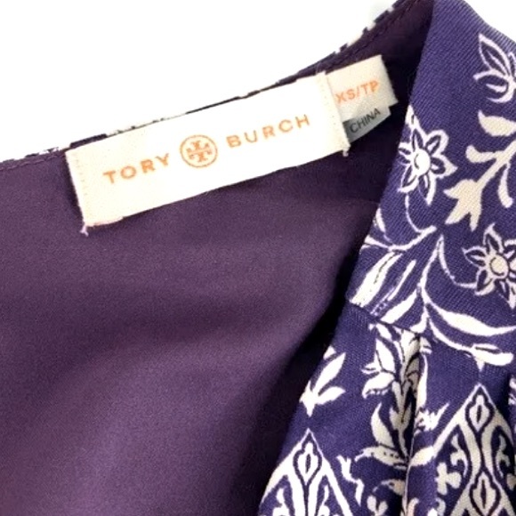 Tory Burch Silk Bend Floral Print Wrap Surplice Dress - Picture 9 of 13